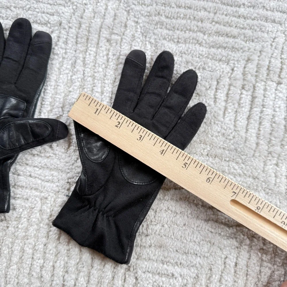 Fownes Brothers Leather Gloves Women's S/M Black Vintage Warm Sleek Utility
